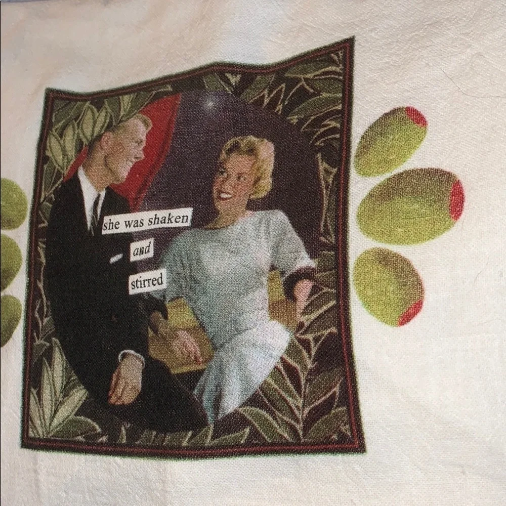 Anne Taintor “She was shaken and stirred”Tea Towel